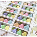 6pcs Pastel Rainbow with Pearls Chocolate Strawberries Gift Box